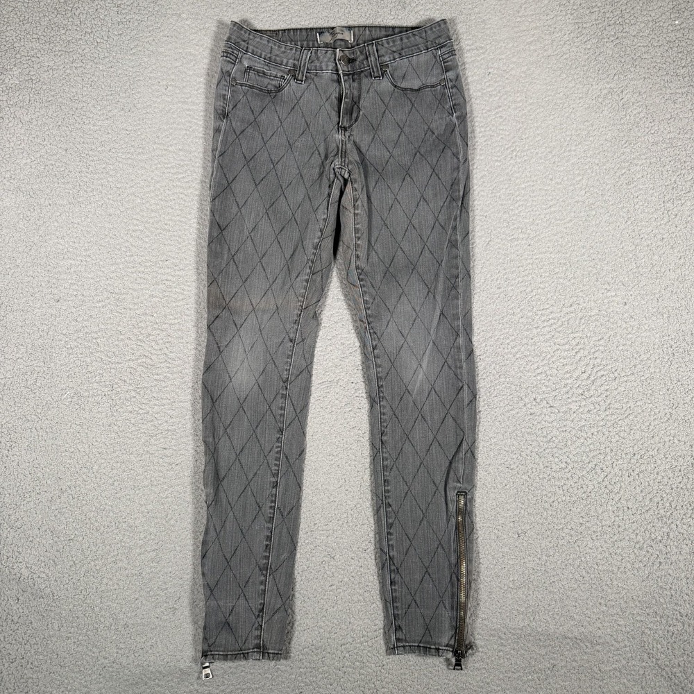 Paige Jeans Womens 28 Gray Skinny Fit Ankle Zip Denim Casual Preppy Pockets Logo